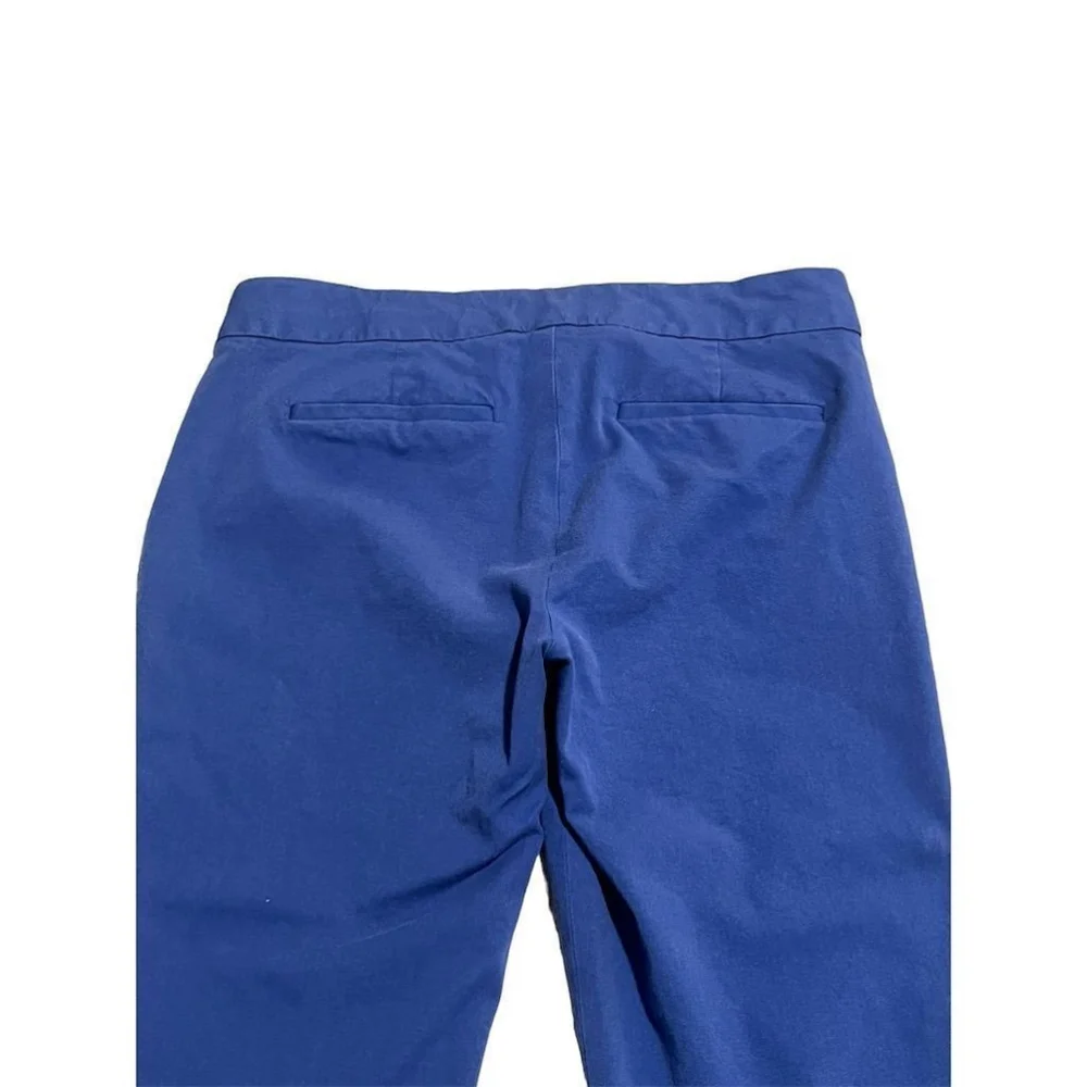 J Crew Cropped Pants Womens Size 0P Blue Stretch Straight Leg